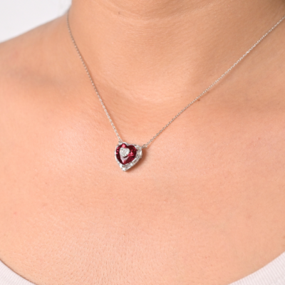 Silver Crimson Heart Pendant
