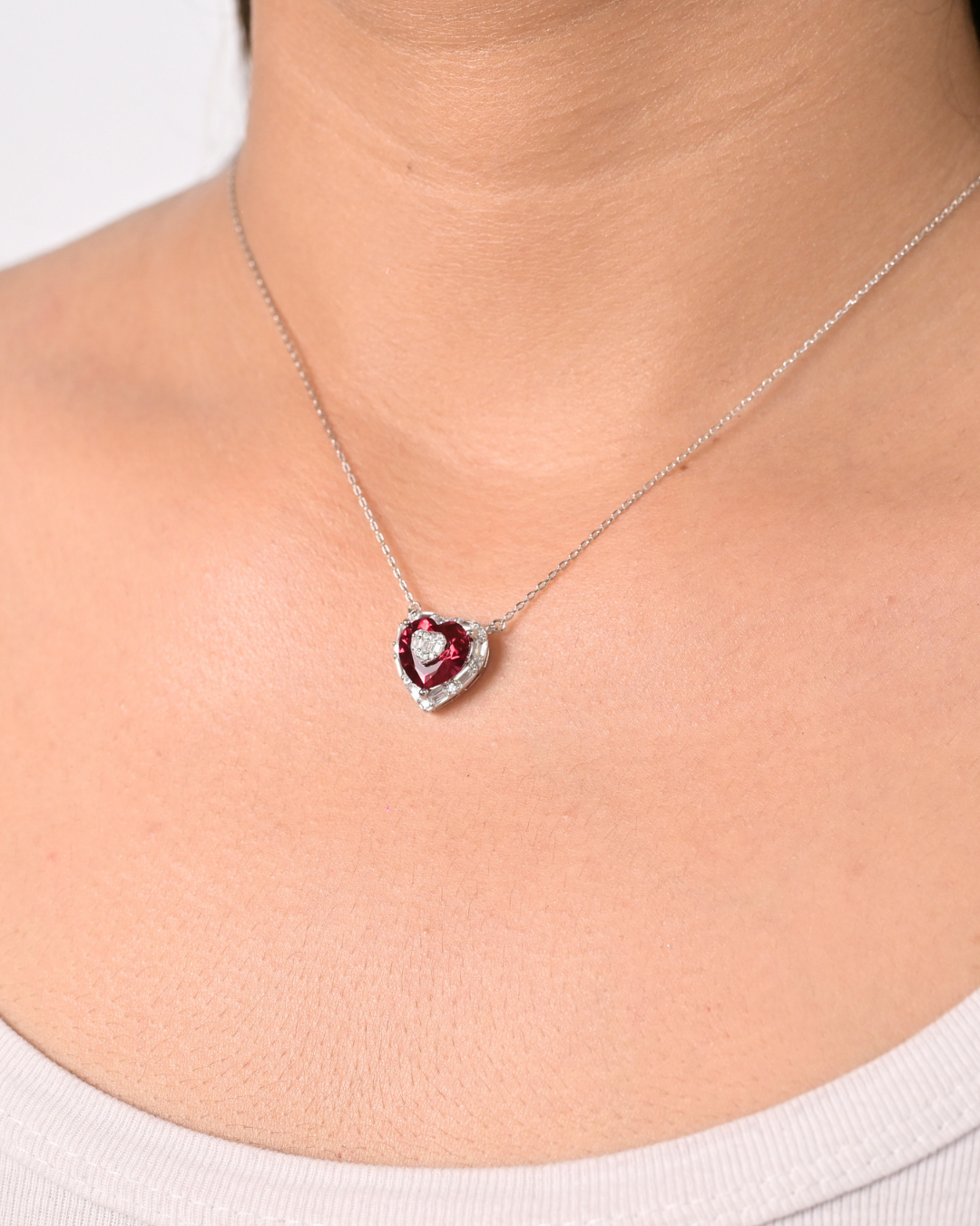 Silver Crimson Heart Pendant