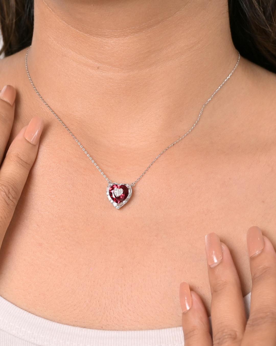 Silver Crimson Heart Pendant