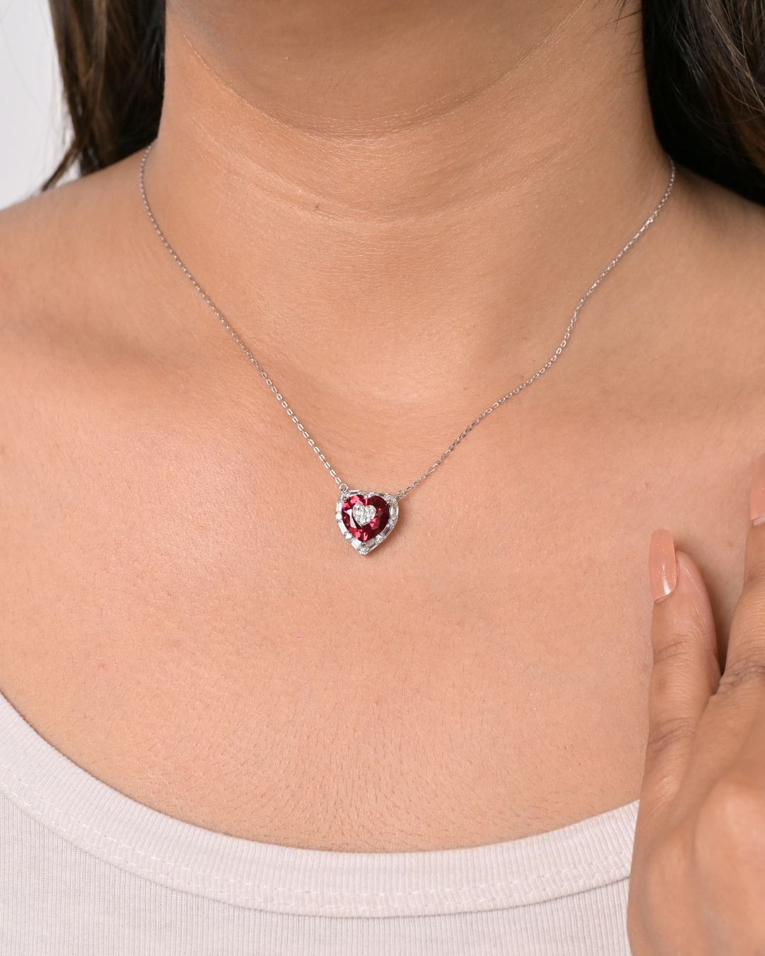 Silver Crimson Heart Pendant