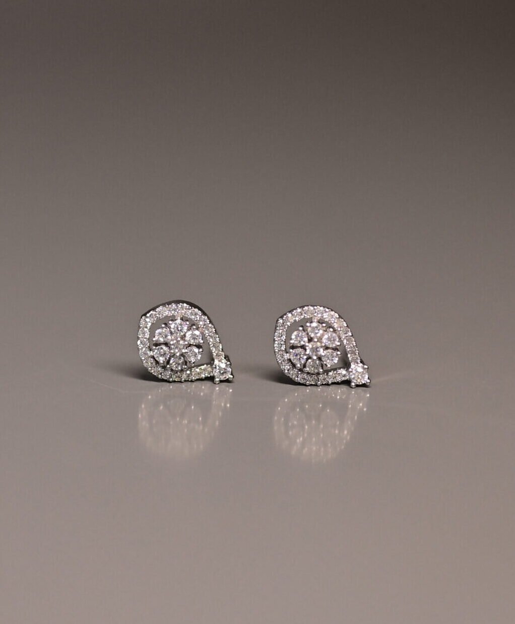 Pear Drop Zirconia Silver Studs