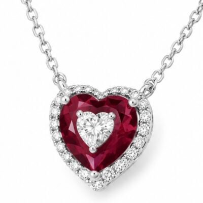 Silver Crimson Heart Pendant
