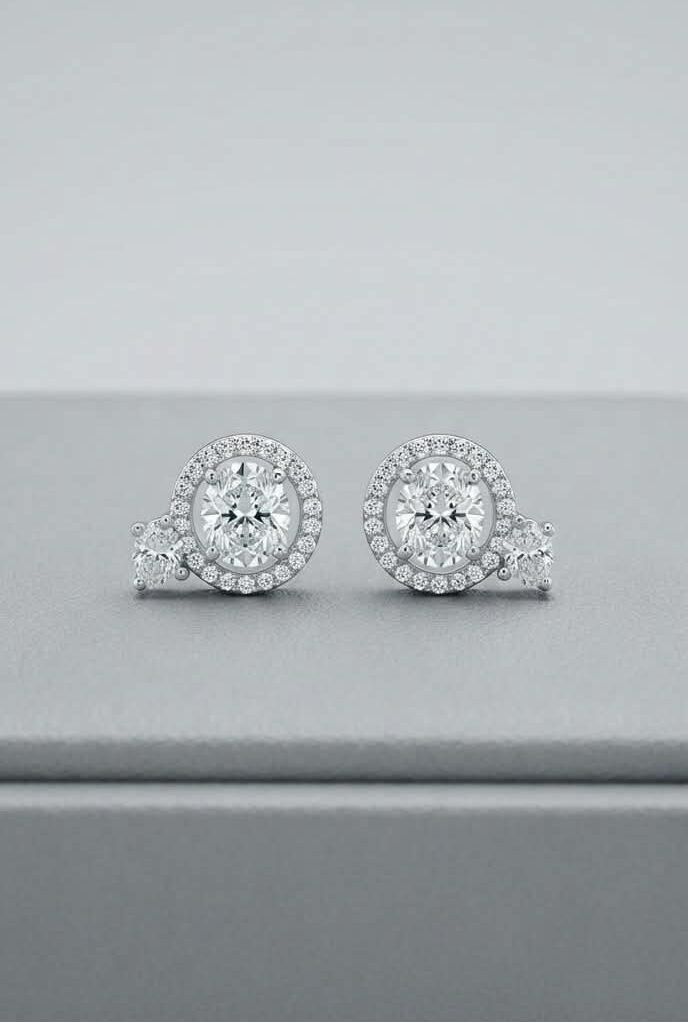 Pear Drop Zirconia Silver Studs