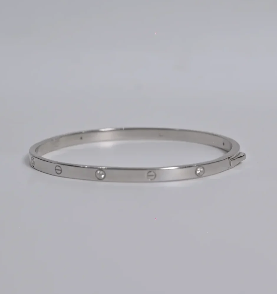 Classic Screw-Motif Silver Bracelet