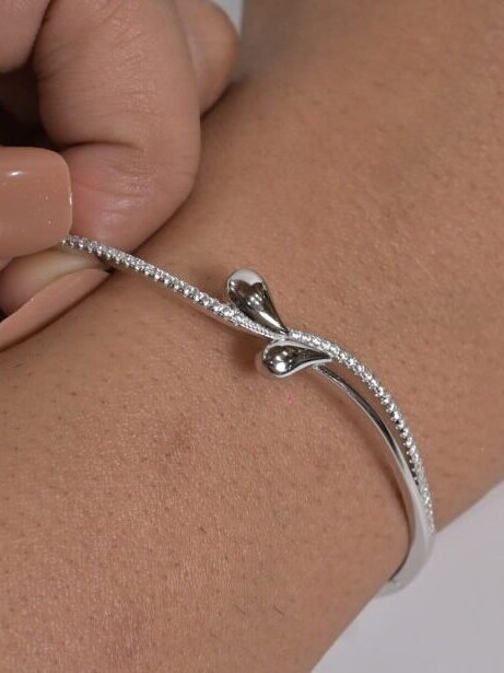 Graceful Vine CZ Silver Bracelet