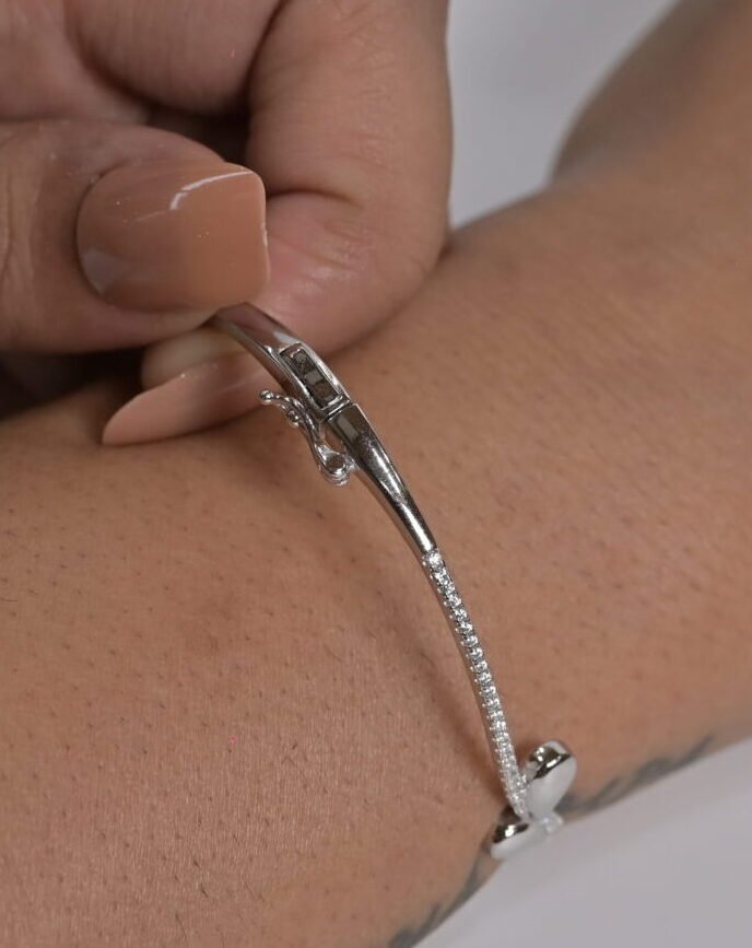 Graceful Vine CZ Silver Bracelet