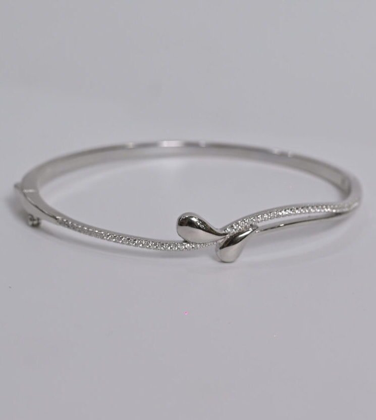 Graceful Vine CZ Silver Bracelet