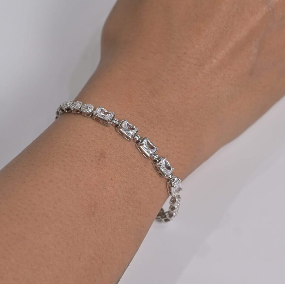 Classic Pave Cluster Tennis Bracelet