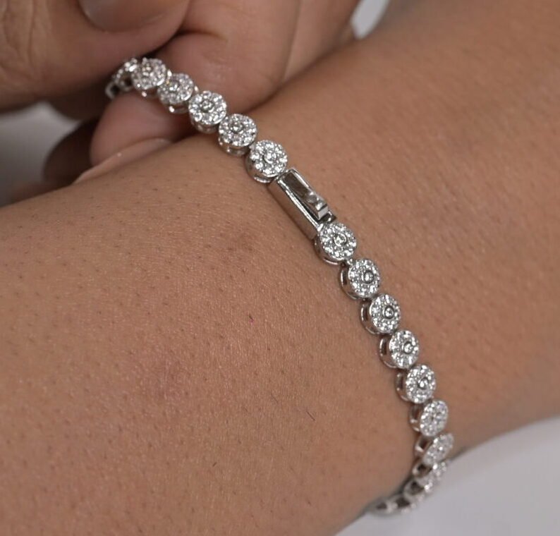 Classic Pave Cluster Tennis Bracelet