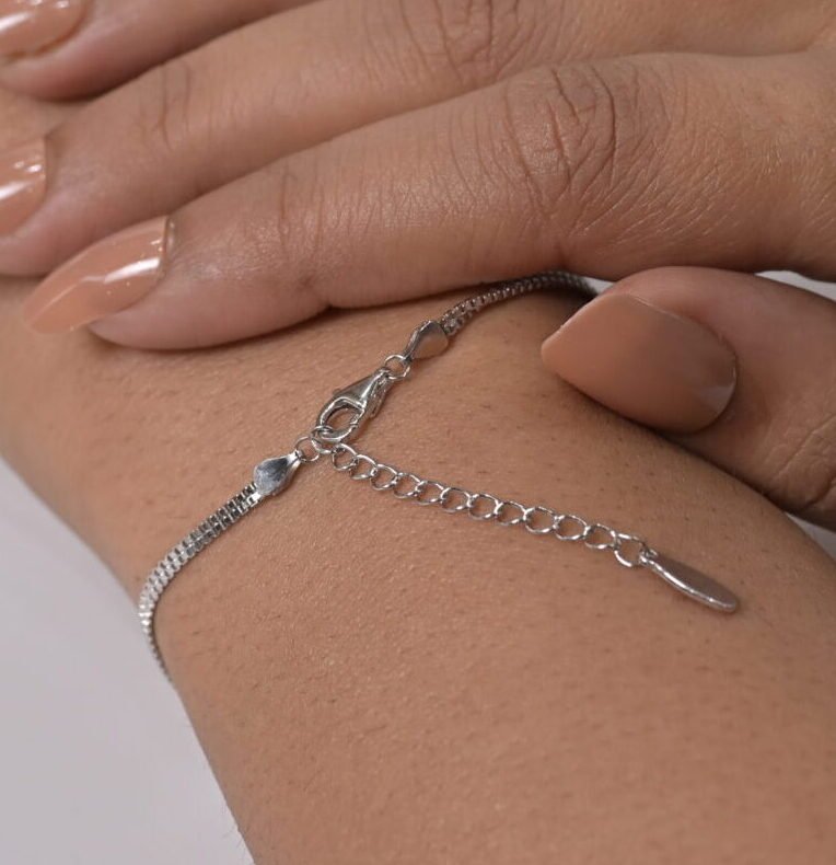Evil Eye & Amethyst Stone Silver Bracelet