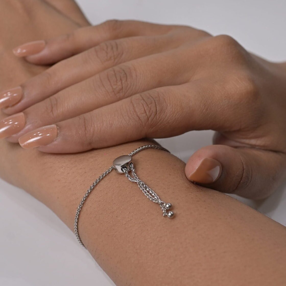 Celestial Feather Pave Slider Silver Bracelet