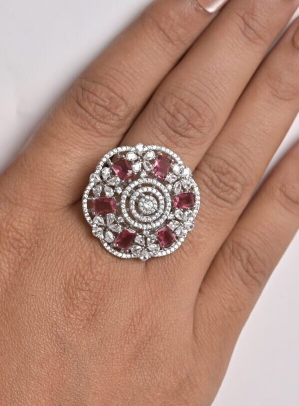 Royal Ruby Cluster Cocktail Ring