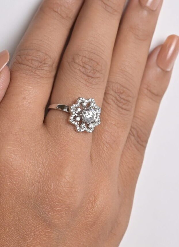 Radiant Floral Cluster Cocktail Ring
