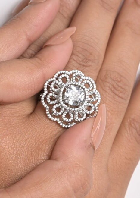 Majestic Lace Halo Cocktail Ring