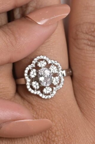 Regal Scalloped Petal Cocktail Ring