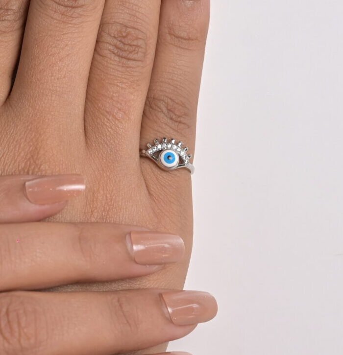 Mystic Evil Eye Protection Silver Ring