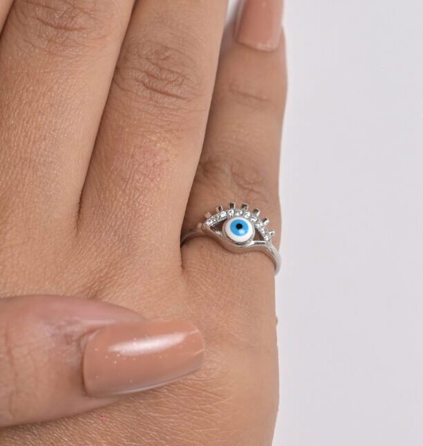 Mystic Evil Eye Protection Silver Ring