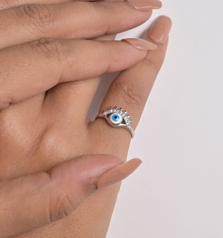 Mystic Evil Eye Protection Silver Ring