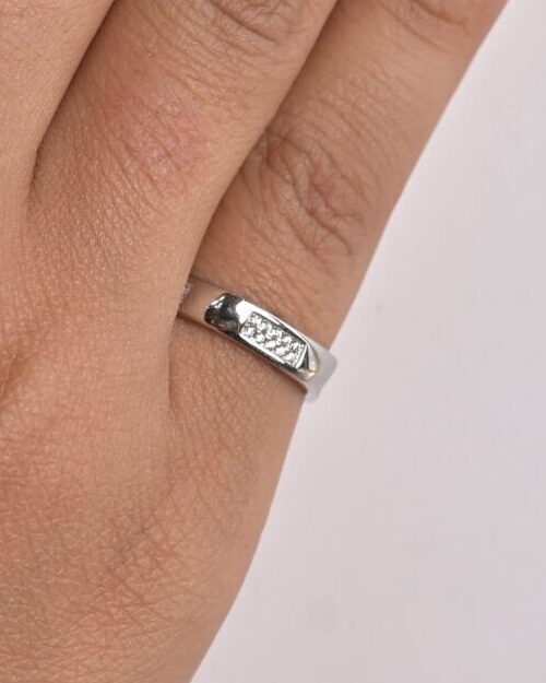 Sleek Engraved Silver Band Ring