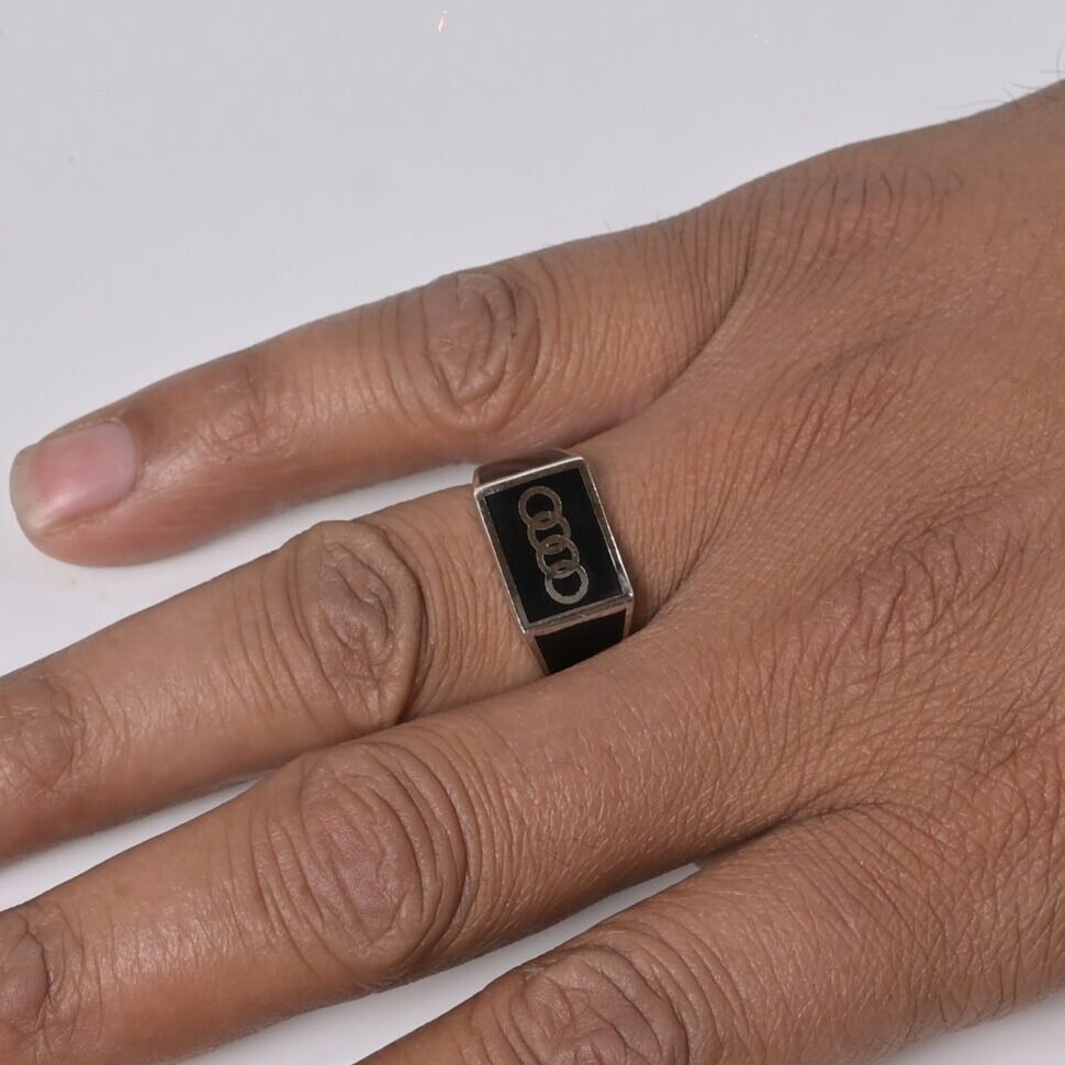 Executive Logo Signet Men's Silver Ring