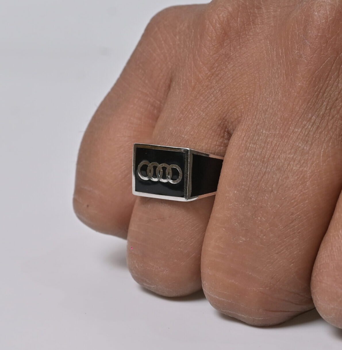 Executive Logo Signet Men's Silver Ring