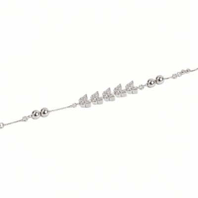 Dainty Butterfly Pave Silver Bracelet