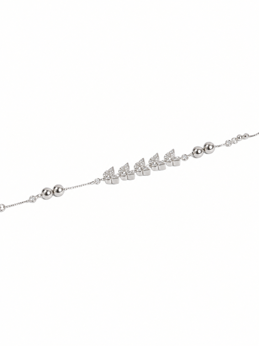 Dainty Butterfly Pave Silver Bracelet