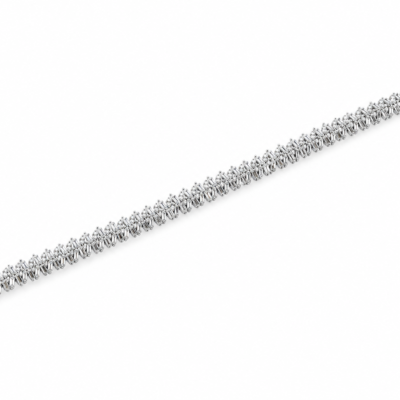 Radiant Baguette Pave Silver Tennis Bracelet