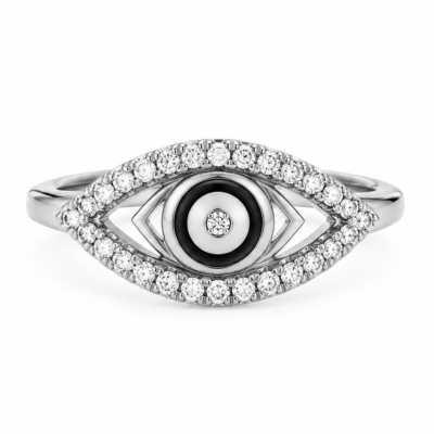Radiant Evil Eye Protection Silver Ring