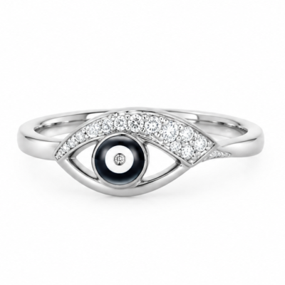 Charmed Evil Eye Protection Silver Ring