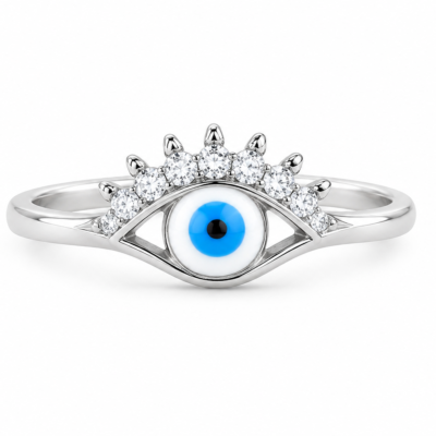Mystic Evil Eye Protection Silver Ring