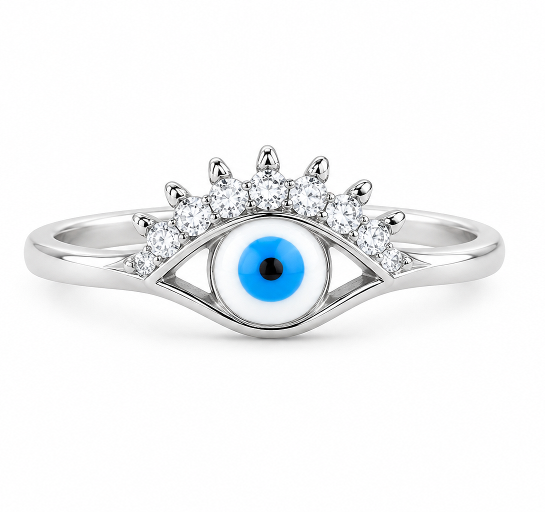 Mystic Evil Eye Protection Silver Ring