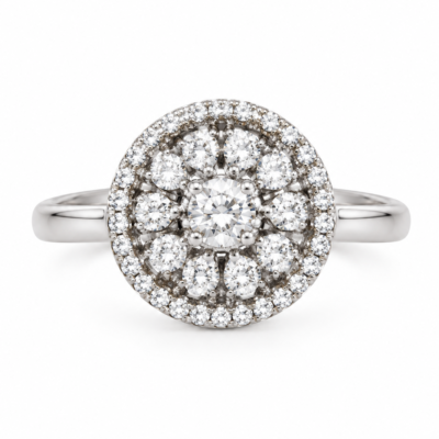 Regal Sunburst Halo Cocktail Ring