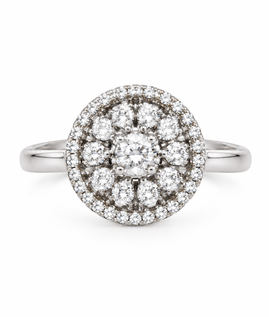 Regal Sunburst Halo Cocktail Ring