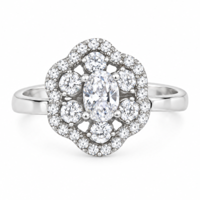 Regal Scalloped Petal Cocktail Ring