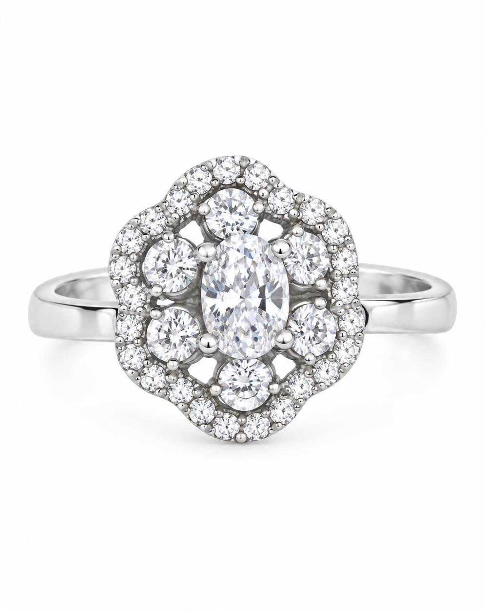 Regal Scalloped Petal Cocktail Ring