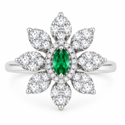 Majestic Marquise Floral Cocktail Ring