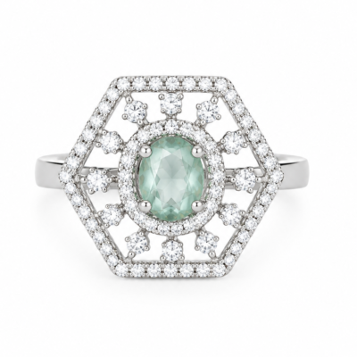 Regal Geometric Mint Cocktail Ring