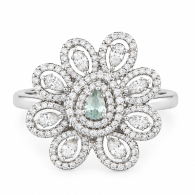 Grand Floral Petal Cocktail Ring