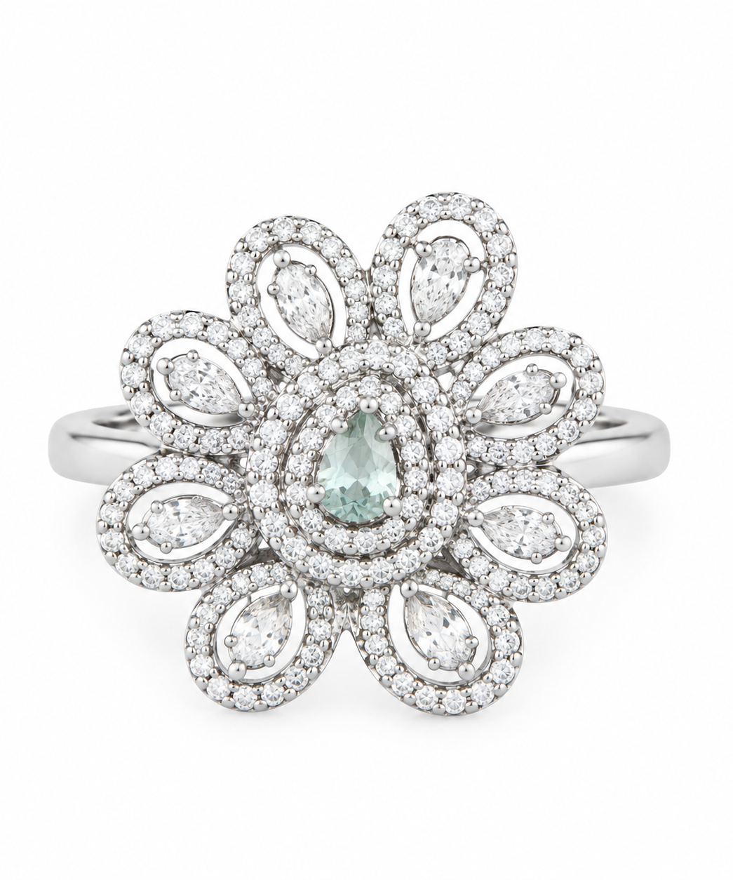 Grand Floral Petal Cocktail Ring