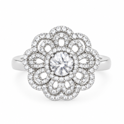 Majestic Lace Halo Cocktail Ring