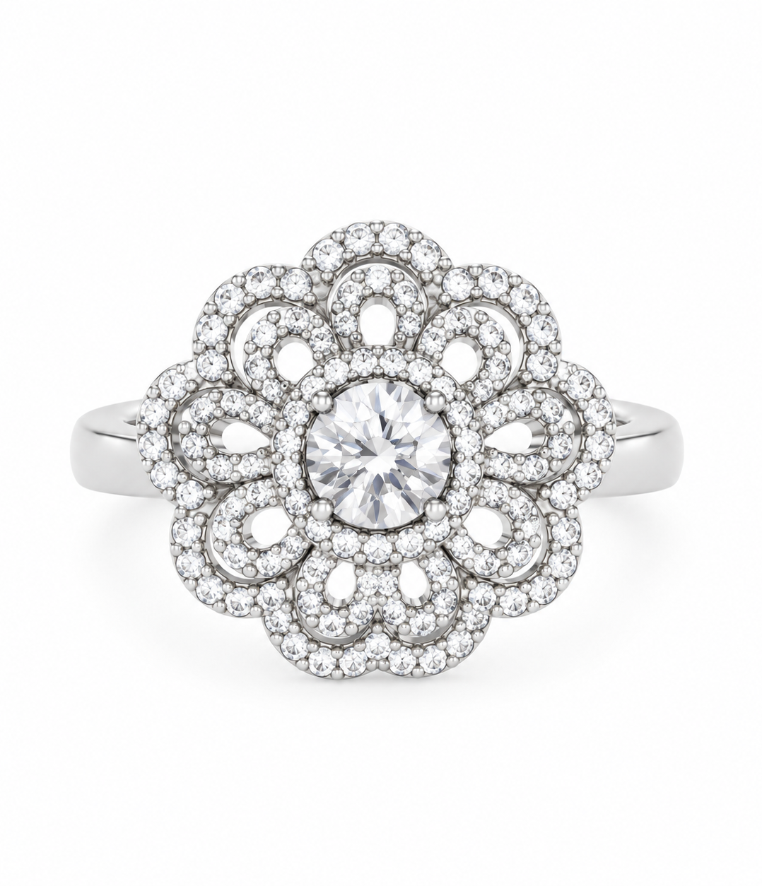 Majestic Lace Halo Cocktail Ring