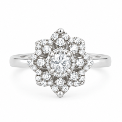Radiant Floral Cluster Cocktail Ring