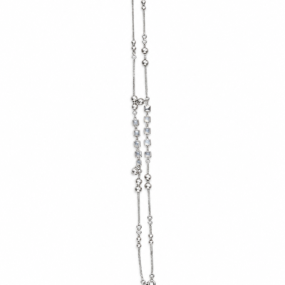 Geometric Square Station Silver Anklet