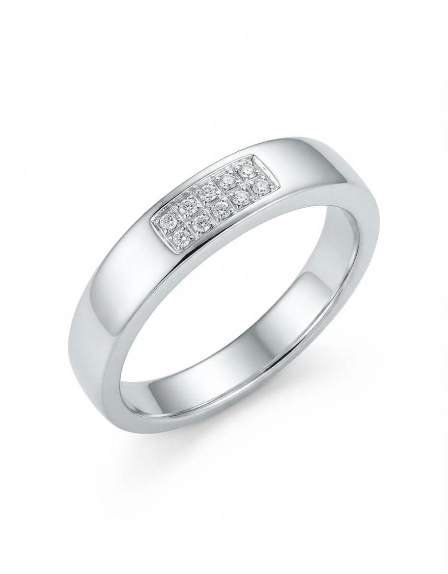 Sleek Engraved Silver Band Ring