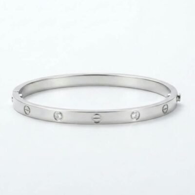 Classic Screw-Motif Silver Bracelet