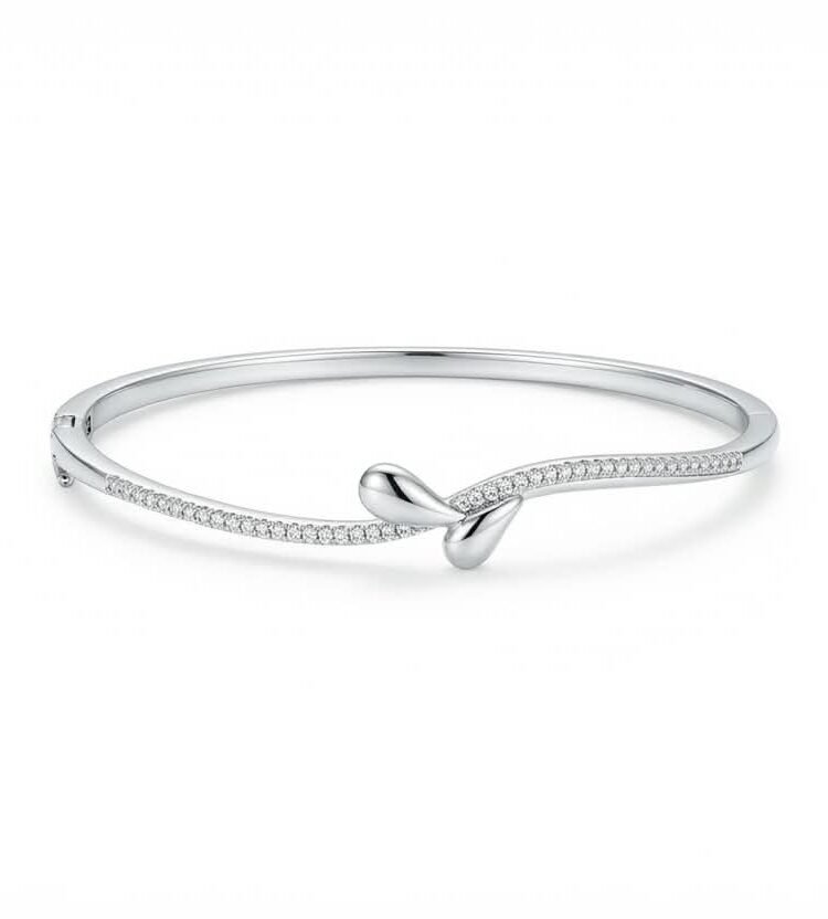 Graceful Vine CZ Silver Bracelet